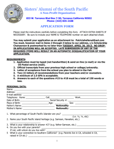 application form - Sisters` Alumni of the South Pacific