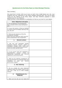 Questionnaire for the Policy Paper on Urban Strategic Planning