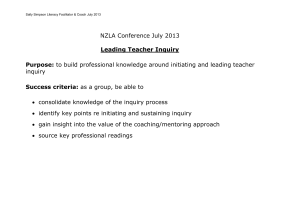 Conference Notes: Leading Teaher Inquiry ()