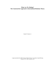 Constructivist Theory and International Relations