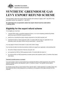 Synthetic Greenhouse Gas Levy Export Refund Scheme
