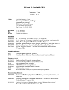 CURRICULUM VITAE - Division of Infectious Diseases