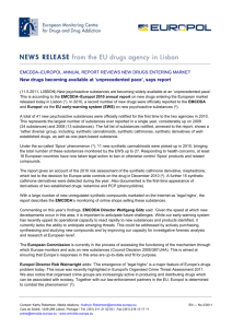 EMCDDA–Europol annual report reviews new drugs entering market
