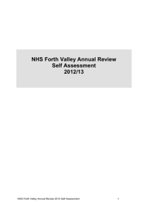 NHS Forth Valley Self Assessment 2012 – 2013