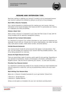 Resume and interview tips