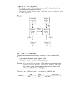 solution stoichiometry