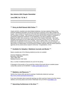 June 2006 Newsletter - American Statistical Association
