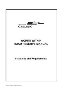 Works Within Road Reserve Manual