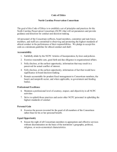 NCPC Code of Ethics - North Carolina Preservation Consortium