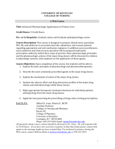 MSN Pharmacology Online Syllabus Revised 2010