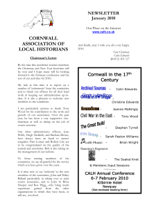 newsletter - The Cornwall Association of Local Historians