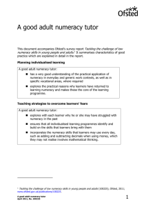 A good adult numeracy tutor