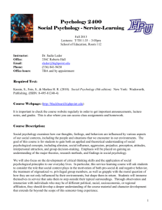 Psychology 114: Personality