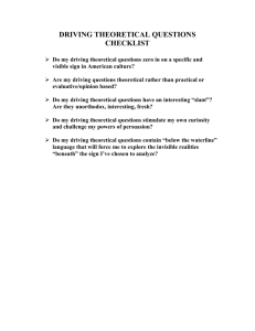 DRIVING THEORETICAL QUESTIONS CHECKLIST