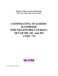 Cooperating Teachers Fieldwork Handbook