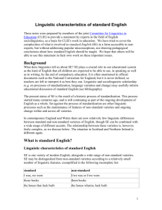 What is standard English? - Committee for Linguistics in Education