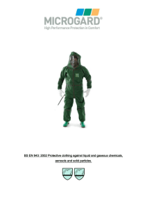 BS EN 943: 2002 Protective clothing against liquid and