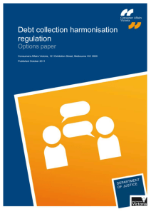 Debt collection harmonisation regulation options paper