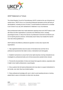 UKCP Statement on Torture