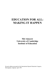 Education for All: Making it happen