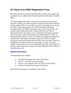 UCSC rDNA Registration Form - Environmental Health & Safety