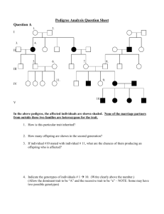 Pedigree Analysis Question Sheet