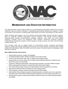 Membership and Donation Information The Oklahoma Native Assets