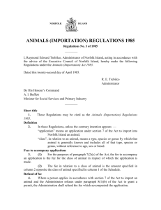 ANIMALS (IMPORTATION) REGULATIONS 1985