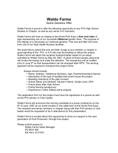 Waldo Farms Offer - Illinois Agricultural Education