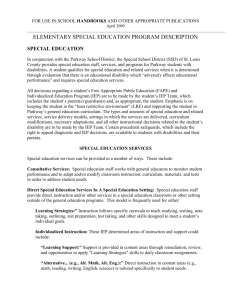 Elementary Special Education Program Description - Parkway C-2