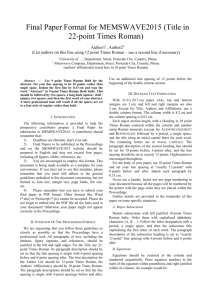 Final Paper Format for the EuMC/ECWT/GAAS 2003