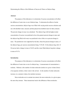 Determining the Effects of the Diffusion of Sucrose & Water on