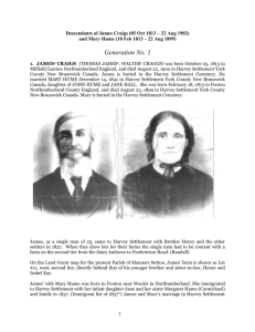 Descendants of James Craigs - The New Brunswick Land Company