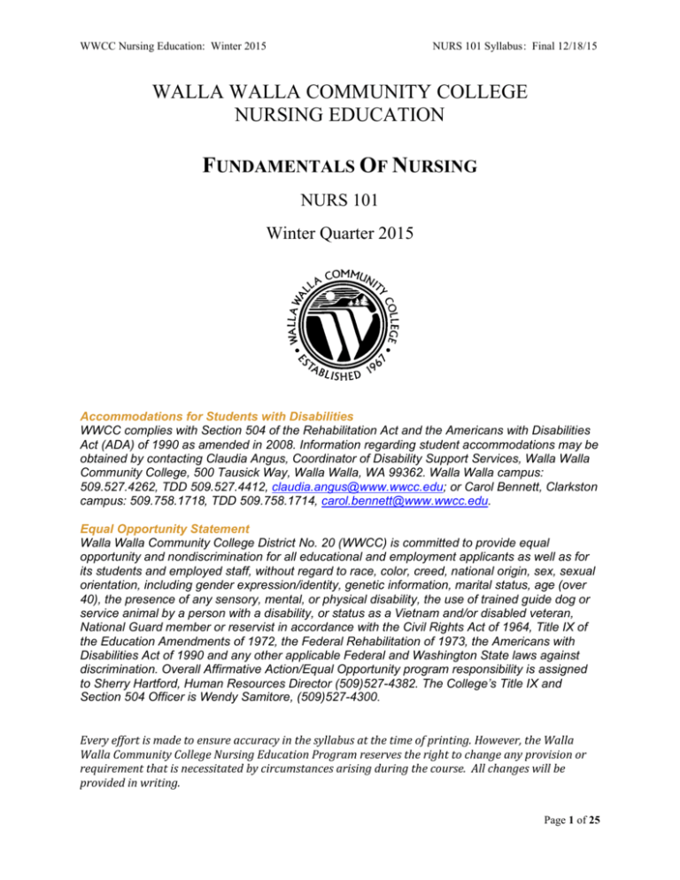 View Syllabus Walla Walla Community College