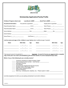 scholarship form 2011