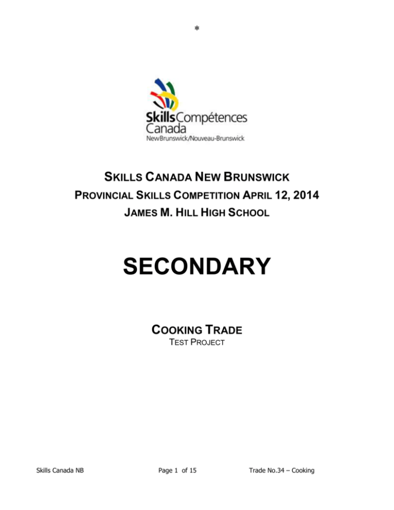 Project / Study Guide - Skills Canada New Brunswick