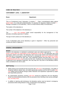 Laboratory Code of Practice