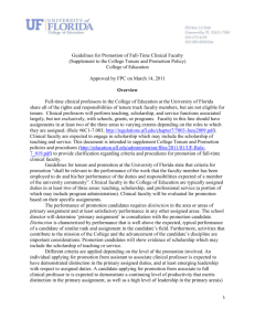 Guidelines for Promotion of Full-Time Clinical Faculty