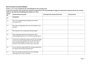 NHS BCSP Pathology QA questionnaire