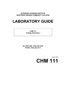 CHM 111 Laboratory Guide - Northern Virginia Community College