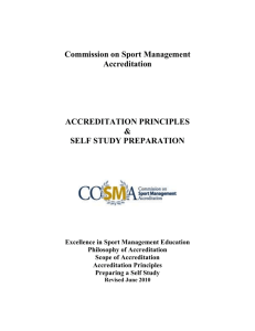 COSMA Accreditation Principles and Self