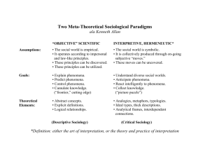Two Meta-Theoretical Sociological Paradigms