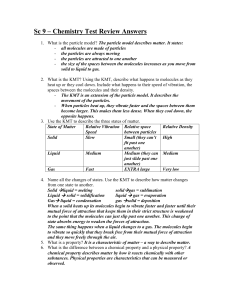 Sc 9 – Chemistry Test Review Answers