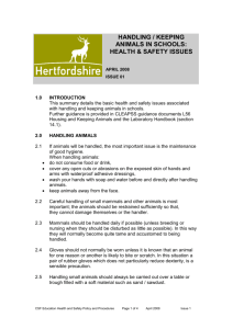 Health and safety manual - handling keeping animals in schools