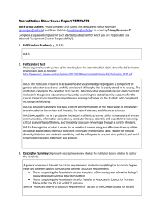 Accreditation Show Cause Report TEMPLATE Work Group Leaders