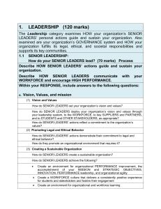 LEADERSHIP (120 marks) The Leadership category examines
