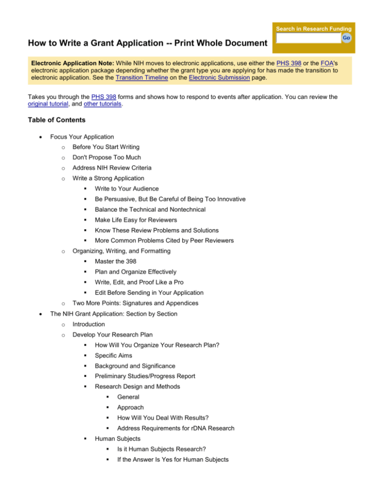 How to Write a Grant Application