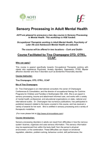 Sensory Processing in Adult Mental Health
