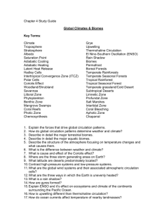 Chapter 4 Study Guide Global Climates & Biomes Key Terms