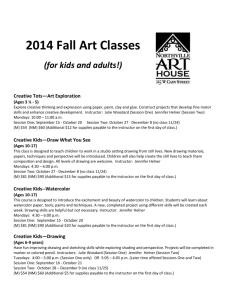 2014 Fall Art Classes (for kids and adults!) Creative Tots—Art